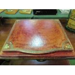 Vintage leather writing slope in very good condition, burgundy colour with gild embossed edging.