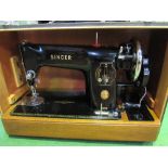 Singer, model 2O1K EJ 98467 manual sewing machine in carry case. Estimate £20-30