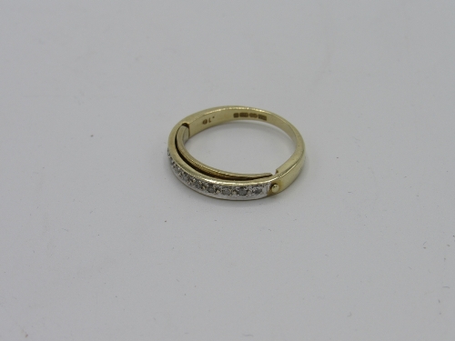 9ct gold diamond half eternity ring, weight 3.3gms, size P 1/2. - Image 2 of 2