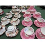 Adderley 'Floral' tea set of 6 placings together with Heathcote tea set of 6 placings. Estimate £