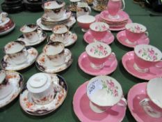 Adderley 'Floral' tea set of 6 placings together with Heathcote tea set of 6 placings. Estimate £
