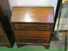 Small mahogany bureau with shell decoration to lid, 76 x 38 x 95cms. Estimate £20-30