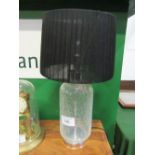 Pair of crazed glass table lamps complete with shades, height 38cms. Estimate £20-30