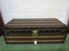 Unusually large Louis Vuitton cabin trunk covered in monogram canvas. Original interior, locks,