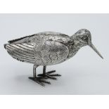 Hallmarked silver figurine of a wading bird, London 1959, weight 11.8ozt, height 11cms, leng
