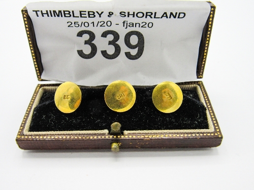 18ct gold dress shirt studs, in original box, weight 4gms. Estimate £90-100 - Image 2 of 2