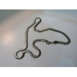 Solid silver 925 hallmark silky snake thick necklace chain. Estimate £20-30