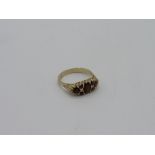 9ct gold & ruby ring, weight 4gms, size S 1/2.