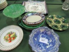 Minton oyster plate, a/f & other assorted plates.