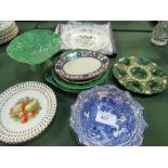 Minton oyster plate, a/f & other assorted plates.