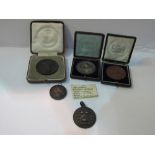 Collection of medals: 2 Kennel Club Crystal Palace, 1st price Dalmatian 'Sam' date 1900 cased &