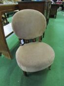 Upholstered spoon back nursing chair. Estimate £20-30