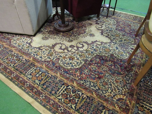 Brown ground Tabriz carpet, 3.66 x 2.74. Estimate £50-100