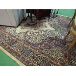 Brown ground Tabriz carpet, 3.66 x 2.74. Estimate £50-100