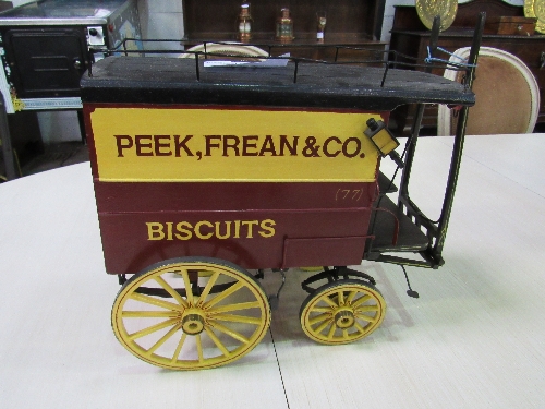 Hand-built model of a 'Peek, Frean & Co' covered horse-drawn delivery wagon. Estimate £30-40