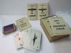 4 packs of Aircraft Recognition Silhouette cards, July 1942 (unused); pack of Aircraft Recognition