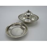 Lidded dish decorated with acanthus leaf pattern to edges & accompanied with a smaller dish with