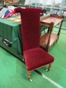 Upholstered Prie Dieu. Estimate £20-30