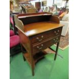 Mahogany small dressing chest with under shelf, 66 x 46 x 98cms (excluding mirror). Estimate £30-50