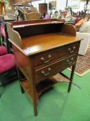 Mahogany small dressing chest with under shelf, 66 x 46 x 98cms (excluding mirror). Estimate £30-50