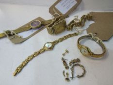 5 fashion watches; a pair of earrings & 4 other earrings. Estimate £10-20