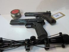 Webley & Scott 'The Webley Premier' air pistol; a Milbro Repeater 0.177 calibre air pistol & a