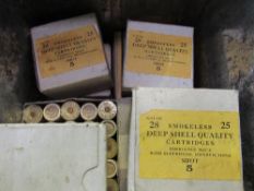 Approx 160 12 bore Eley paper cased cartridges, 5 & 6 shot 100 no. War Time Issue, 25 supplied by