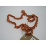 Large salmon coral necklace. An original piece from the 1950's & in very good condition. Estimate £