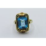 14ct gold Art Deco topaz ring, weight 6gms, size N. Estimate £275-300