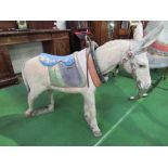 Hand carved & painted Victorian fairground wooden nodding donkey by Gustave Bayol c 1880, length