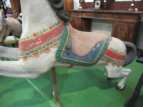 Hand-painted fibreglass carousel horse on original stand, length 183cms height 153cms. Estimate £ - Image 3 of 5