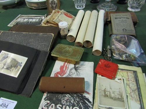 Qty of WWI & WWII ephemera including photos, certificate, buttons, cap badges & more, - Image 3 of 4