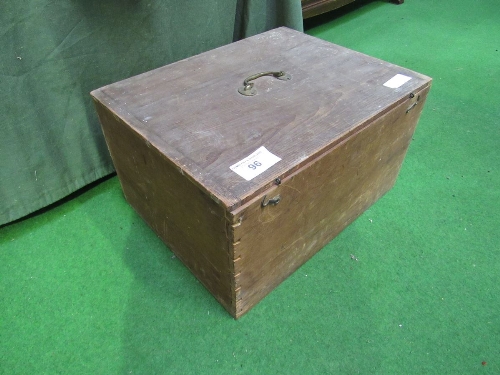 Pine box containing a qty of collectable tins & boxes, 51 x 40 x 28cms. Estimate £20-40