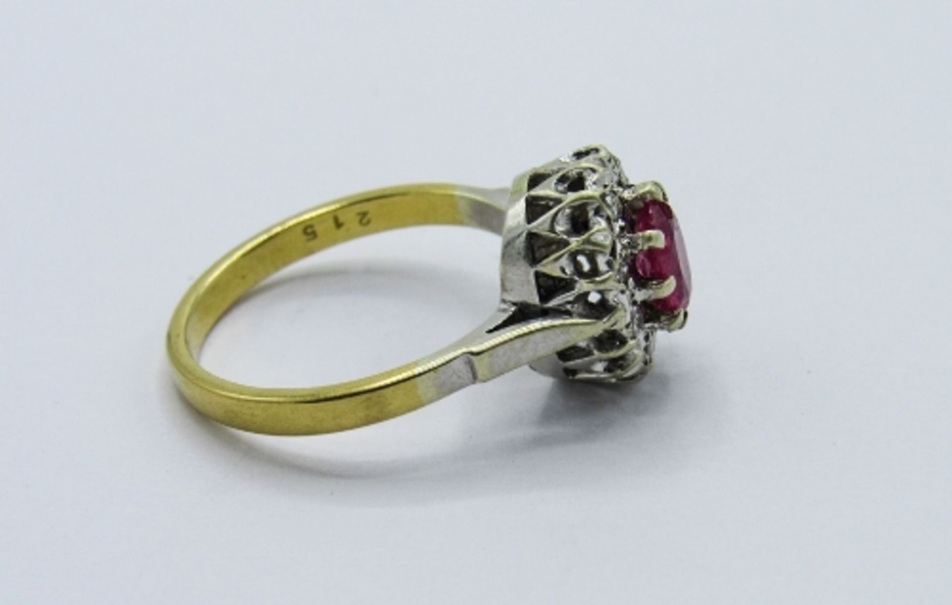 18ct gold ruby & diamond cluster ring, weight 4.3gms, size O 1/2. Estimate £400-450 - Image 3 of 5