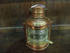 Sea Horse 'Starboard' copper cased ship's lantern