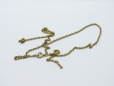 9ct gold chain (a/f), weight 3.2gms, length 52cms. Estimate £20-30