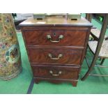 Mahogany small chest of 3 graduated drawers, 53 x 49 x 74cms. Estimate £30-50