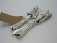 Set of 6 sterling silver fish knives & forks. A substantial gauge on this elegantly simple service