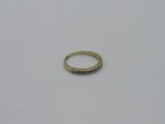 9ct gold & diamond half eternity ring, weight 3.1gms, size W