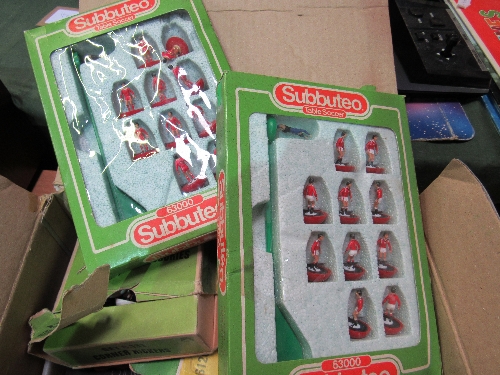 4 boxes of Subbuteo figures plus other Subbuteo accessories