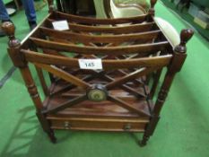 Mahogany Canterbury with drawer beneath. Estimate £30-50