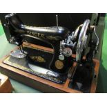 Singer Y9149715 manual sewing machine in case with key. Estimate £20-30