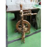 Vintage small spinning wheel. Estimate £100-120