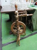 Vintage small spinning wheel. Estimate £100-120