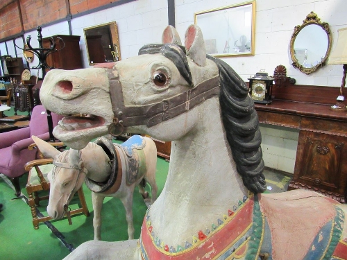 Hand-painted fibreglass carousel horse on original stand, length 183cms height 153cms. Estimate £ - Image 2 of 5