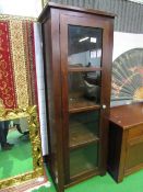 Oak glass fronted cabinet with 4 shelves by Halo, 65 x 41 x 183cms. Estimate £40-60