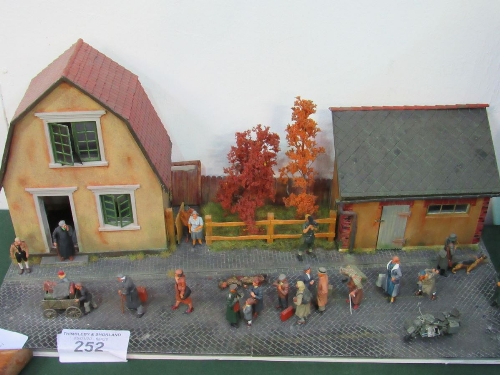 Detailed model diarama of German occupation of a Dutch village, 1.32 scale. Estimate £10-20