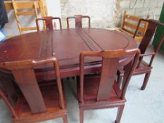 Oriental-style table with 6 chairs