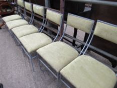 6 metal framed upholstered seat chairs