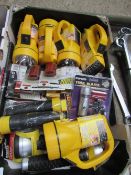 Box of assorted new torches & lights